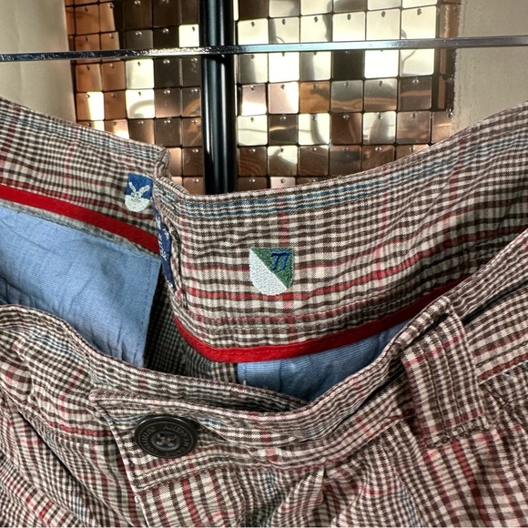 American Eagle Outfitters Brown Red and Cream Check Plaid Shorts Size 10 - Picture 11 of 15
